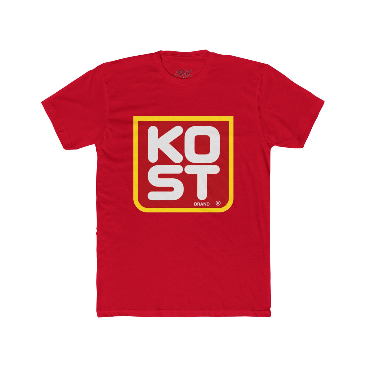 Vintage Retro Logo Tee — "KOST" Bold Square Graphic T-Shirt