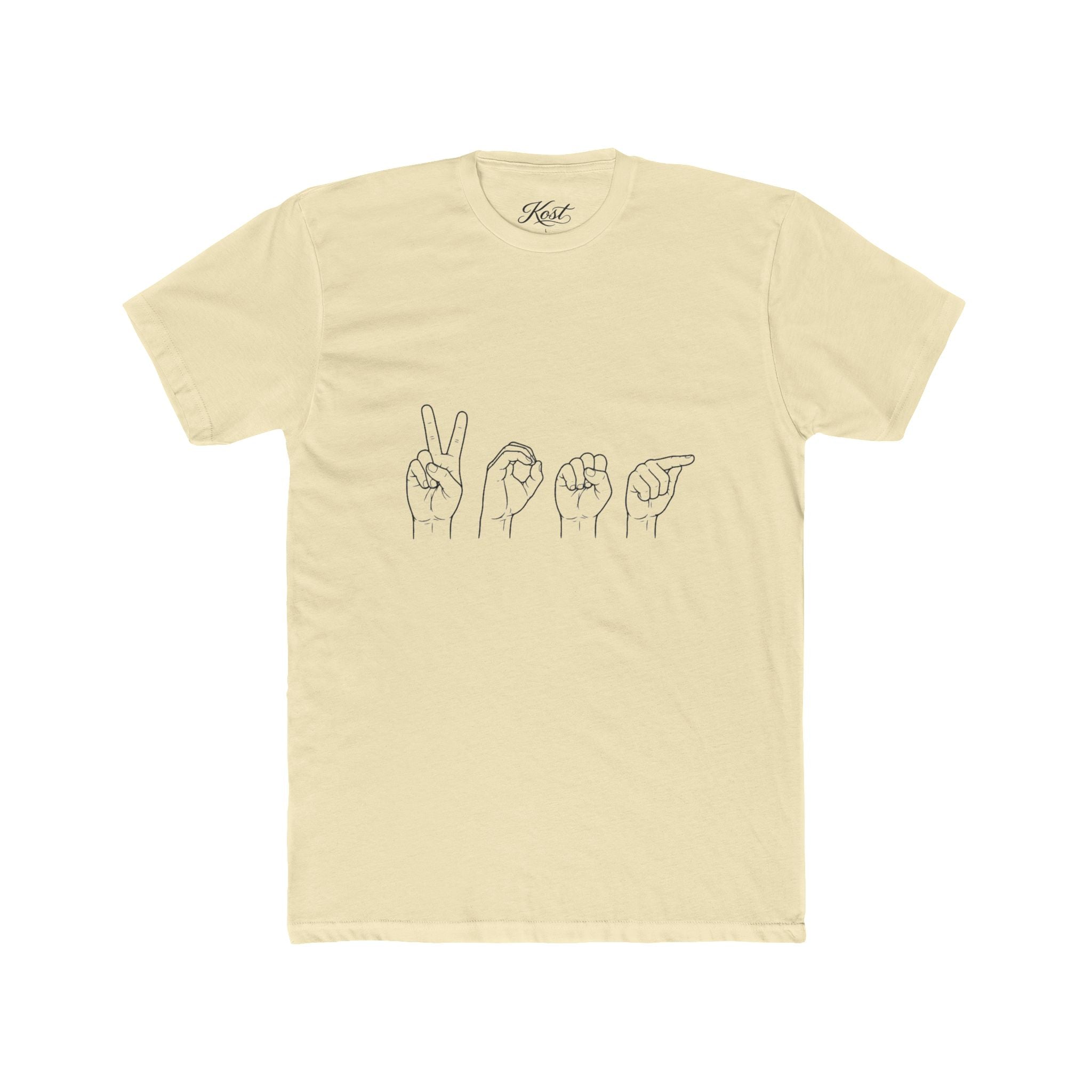 ASL Love Line Art Tee — "LOVE" Fingerspelling Cotton T‑Shirt