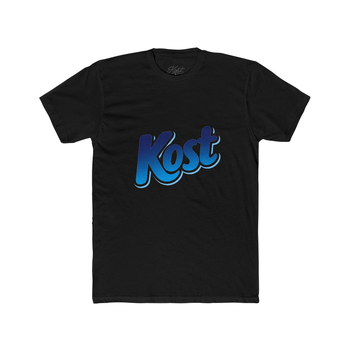 Kost Logo Tee — Retro Blue Script Graphic T-Shirt