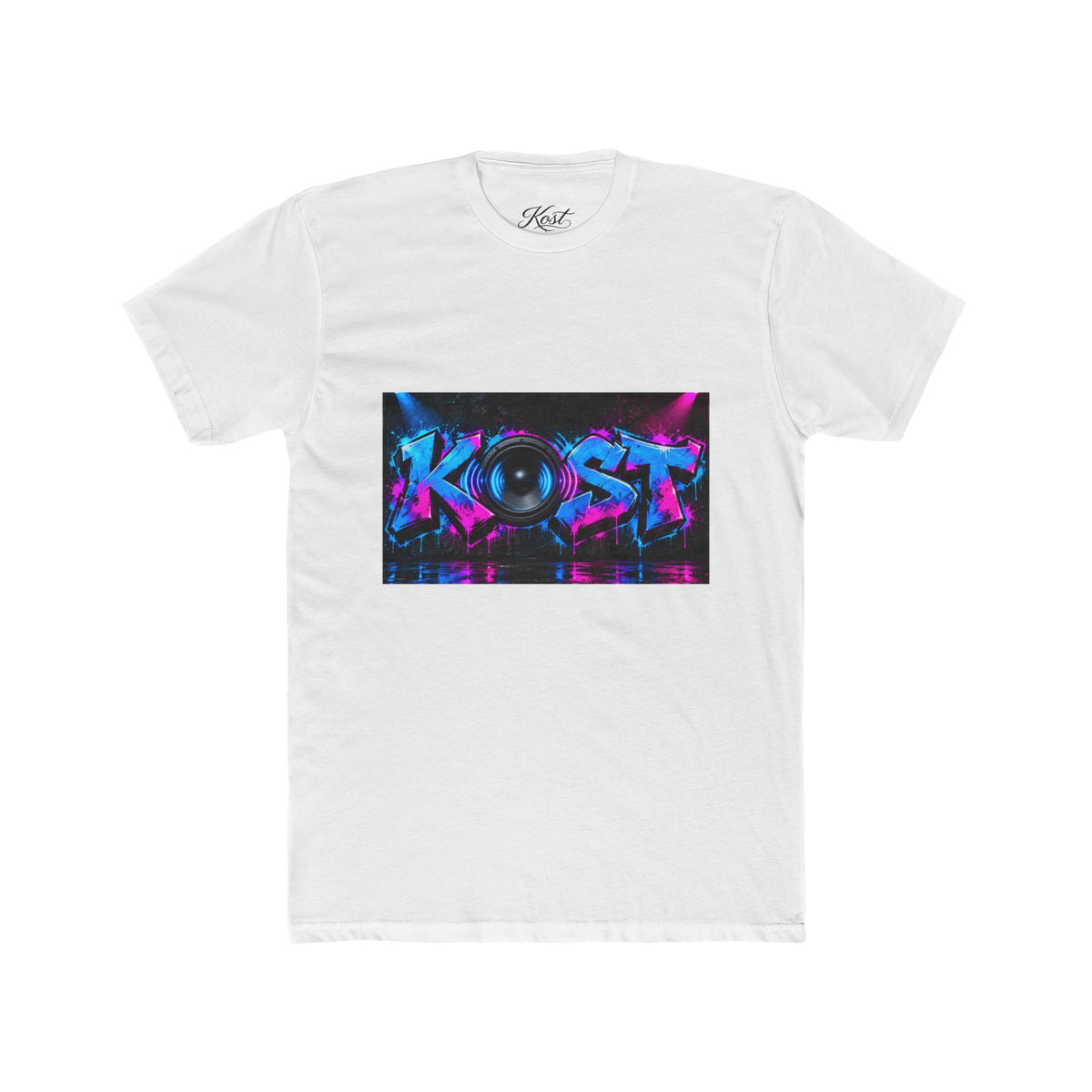 KOST Neon DJ Speaker Graphic T‑Shirt — Retro Vaporwave Music Tee