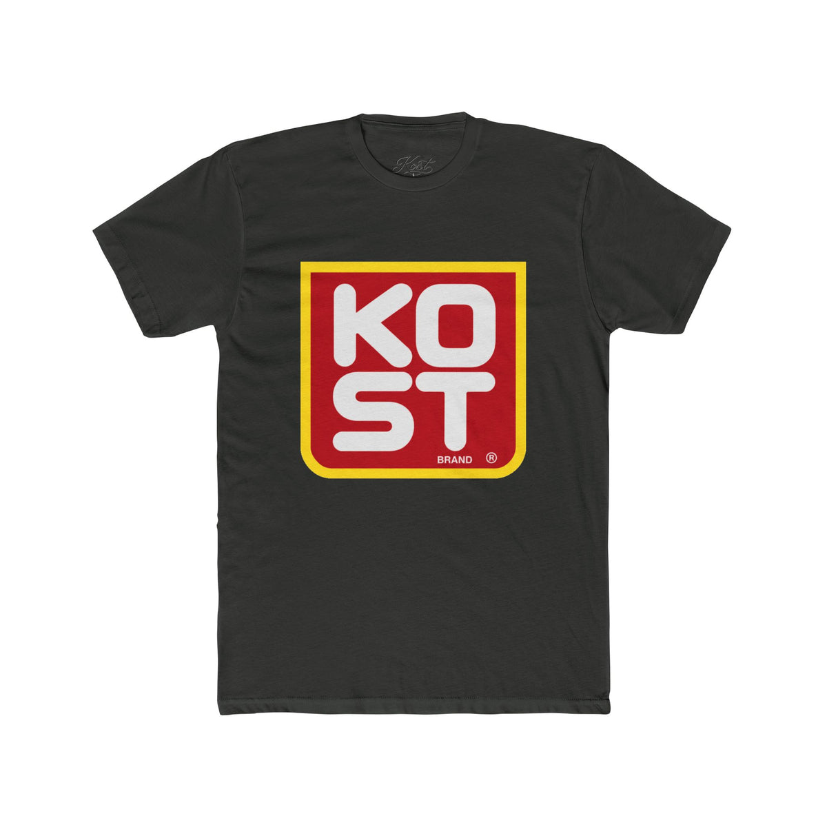 Vintage Retro Logo Tee — "KOST" Bold Square Graphic T-Shirt