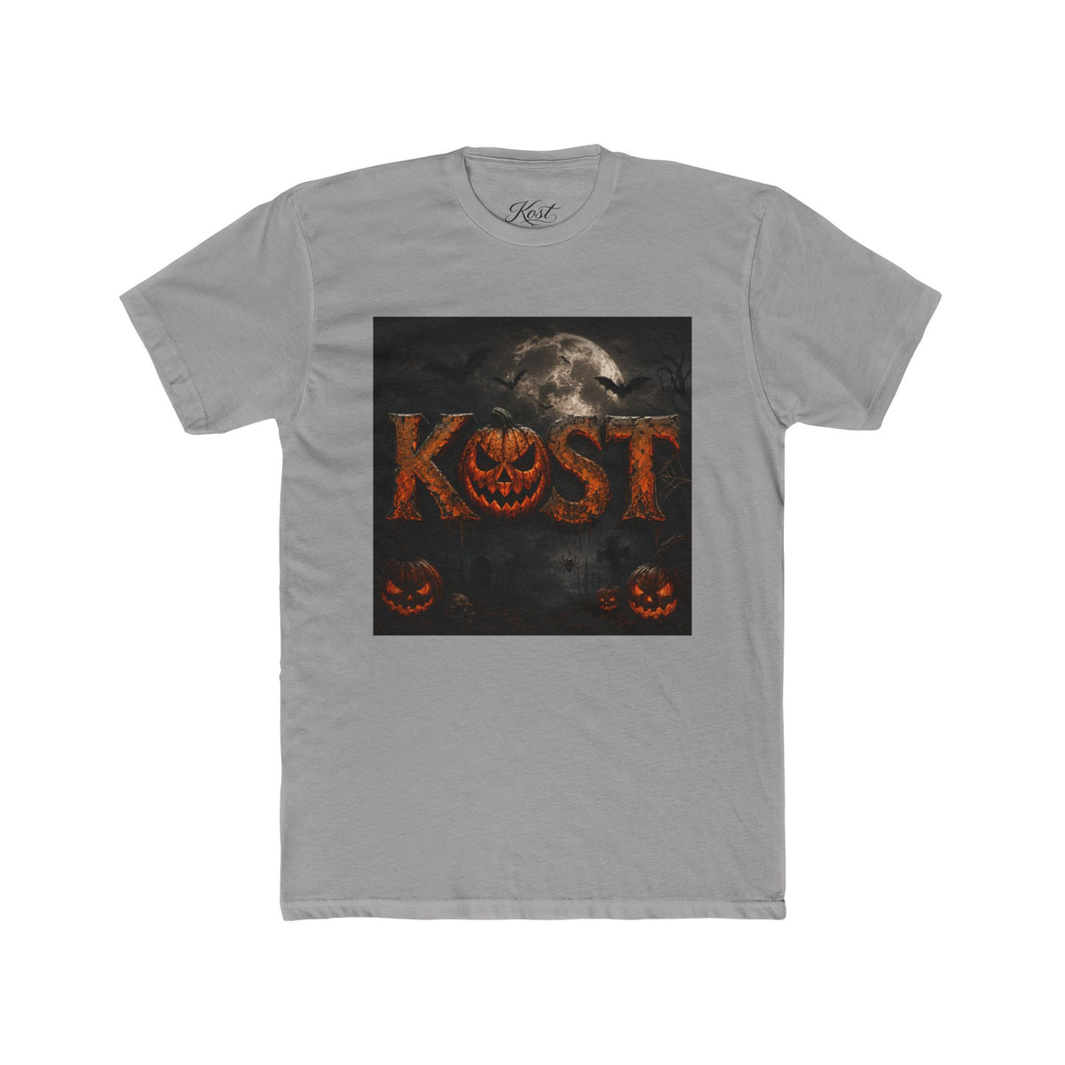Halloween Pumpkin 'KOST' Crew Tee — Spooky Jack-o'-Lantern Moon T-Shirt