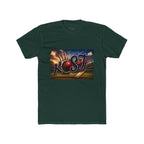 Rost Cityscape Crew Tee — Retro Neon Script Graphic T-Shirt