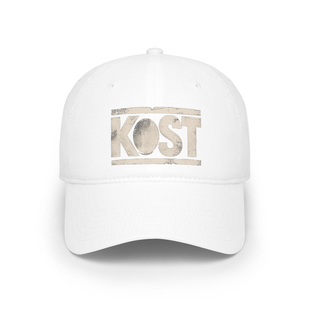 KOST Vintage Logo Baseball Cap — Distressed Red Low Profile Hat