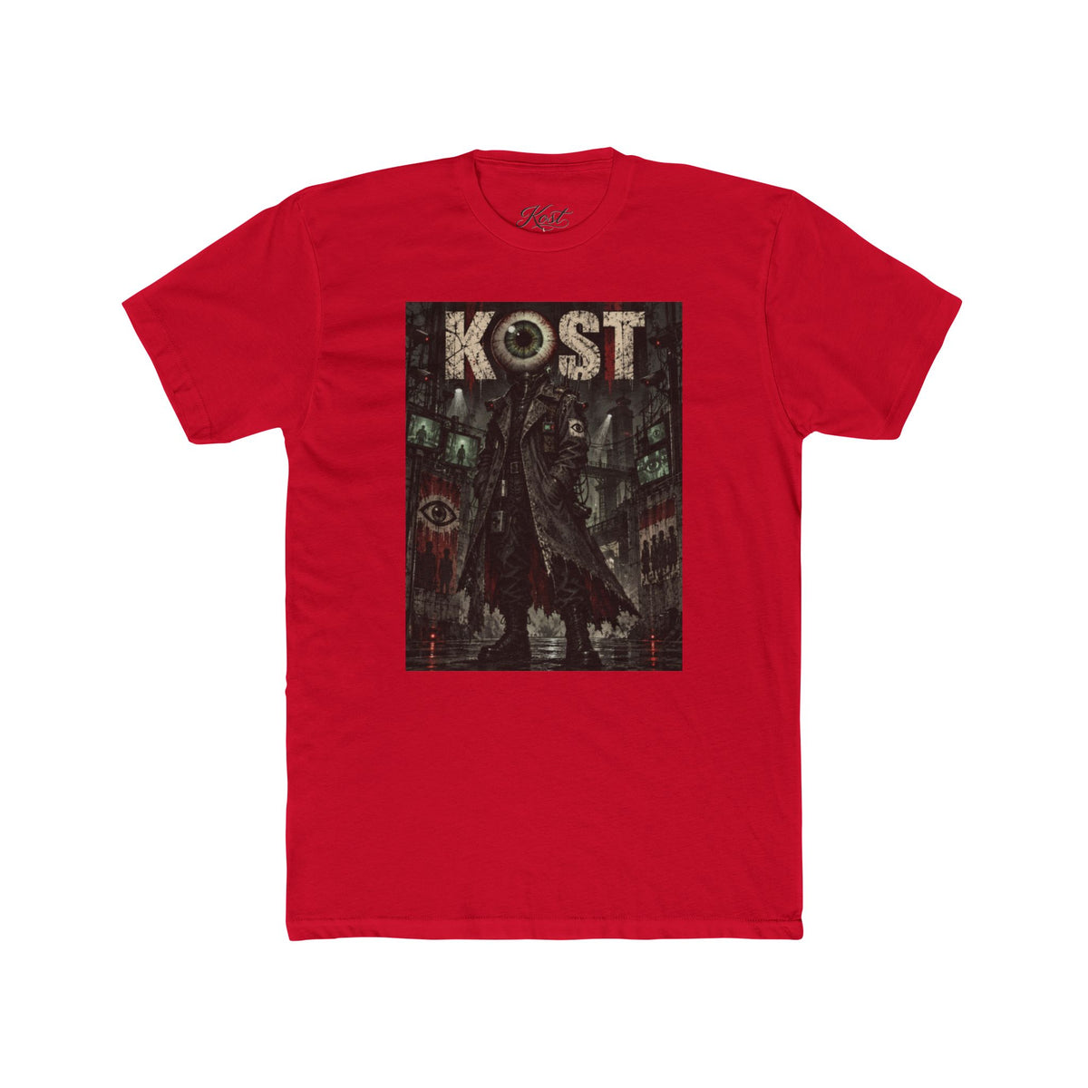 KOST Gothic Black Art Tee — Dark Vintage Band-Style Graphic T-Shirt