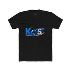 Retro 3D 'Kost' Graphic Tee - Bold Blue Logo Cotton T-Shirt
