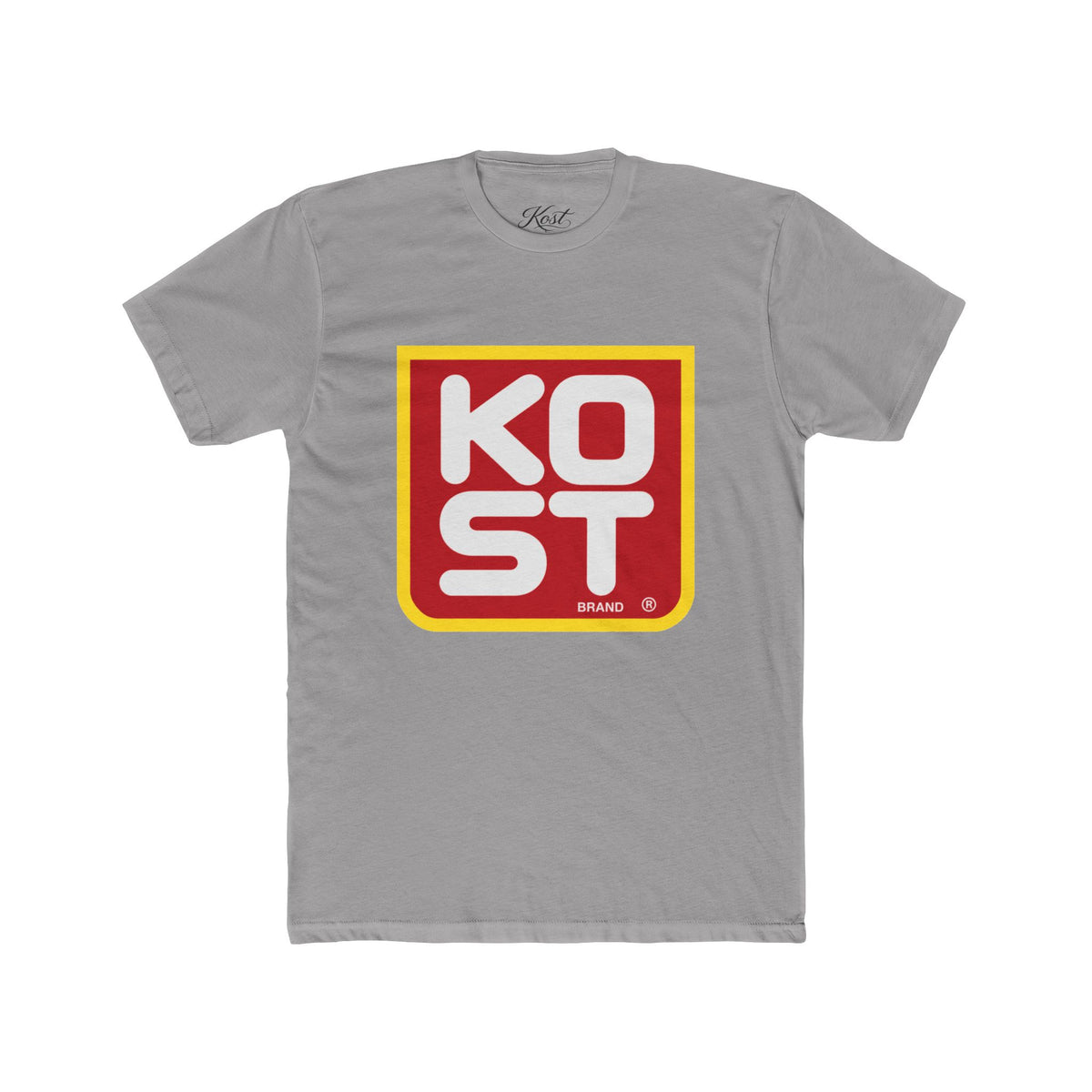 Vintage Retro Logo Tee — "KOST" Bold Square Graphic T-Shirt