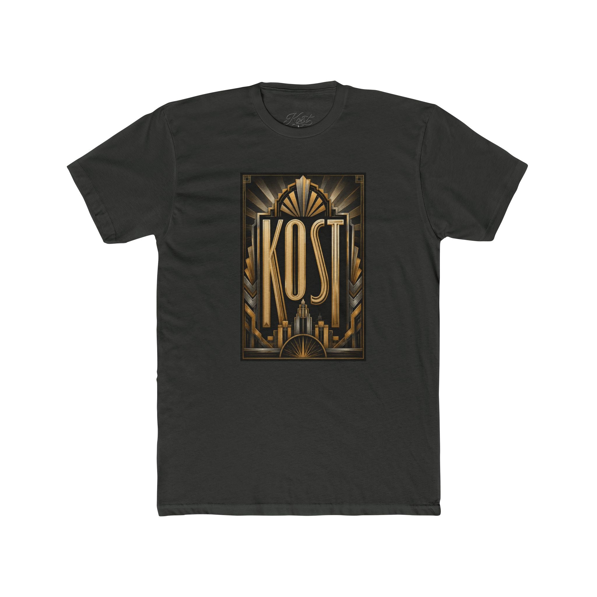 KOST Art Deco Graphic Tee — Vintage Gold Logo T-Shirt