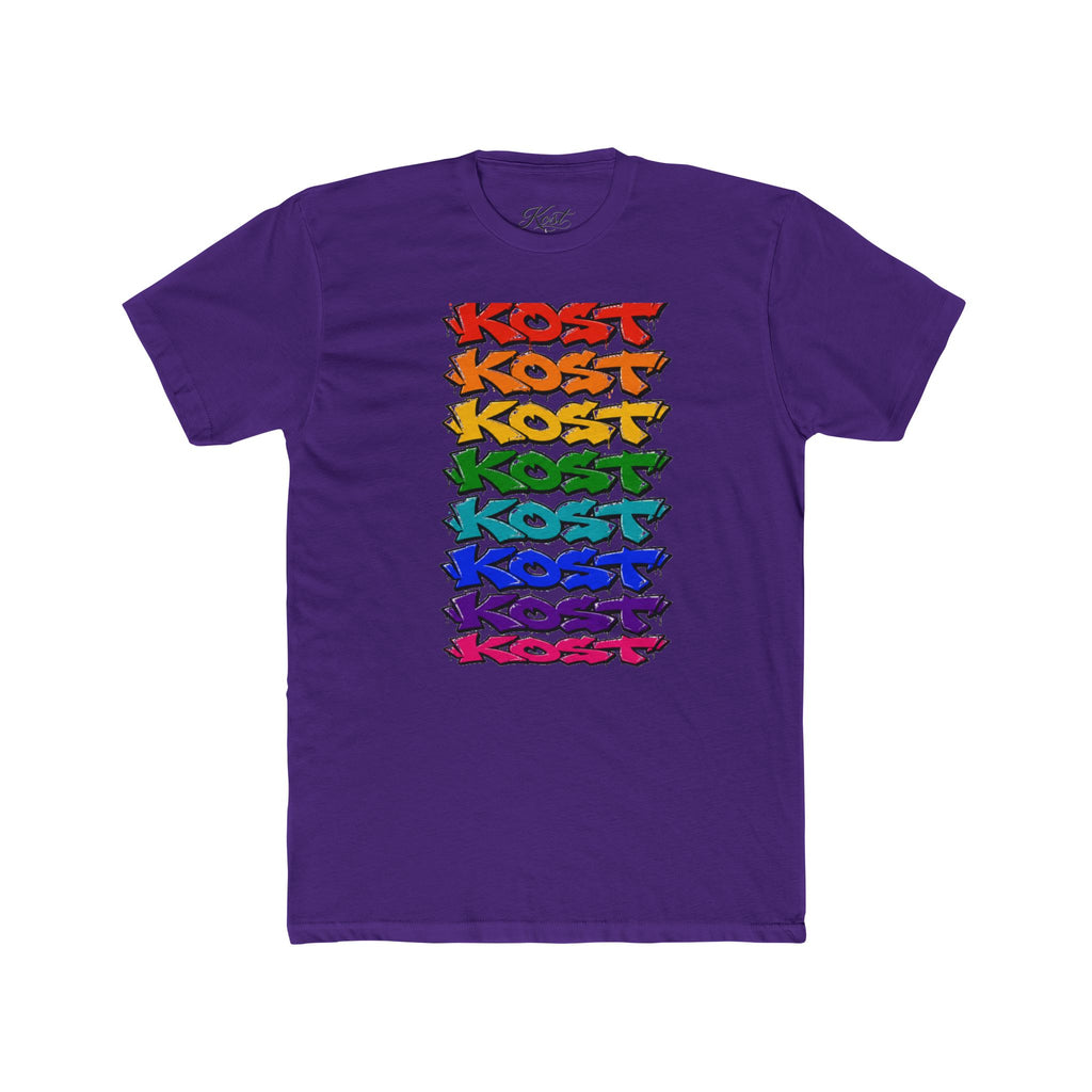 Crew Tee — Rainbow "Kost" Stacked Graffiti Graphic
