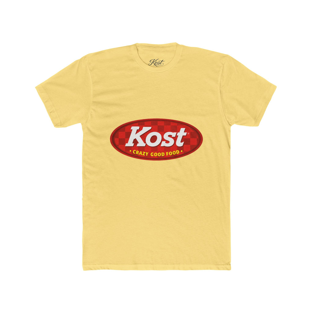 Kost Logo Tee — Vintage Red "Kost" Oval Graphic Cotton T-Shirt