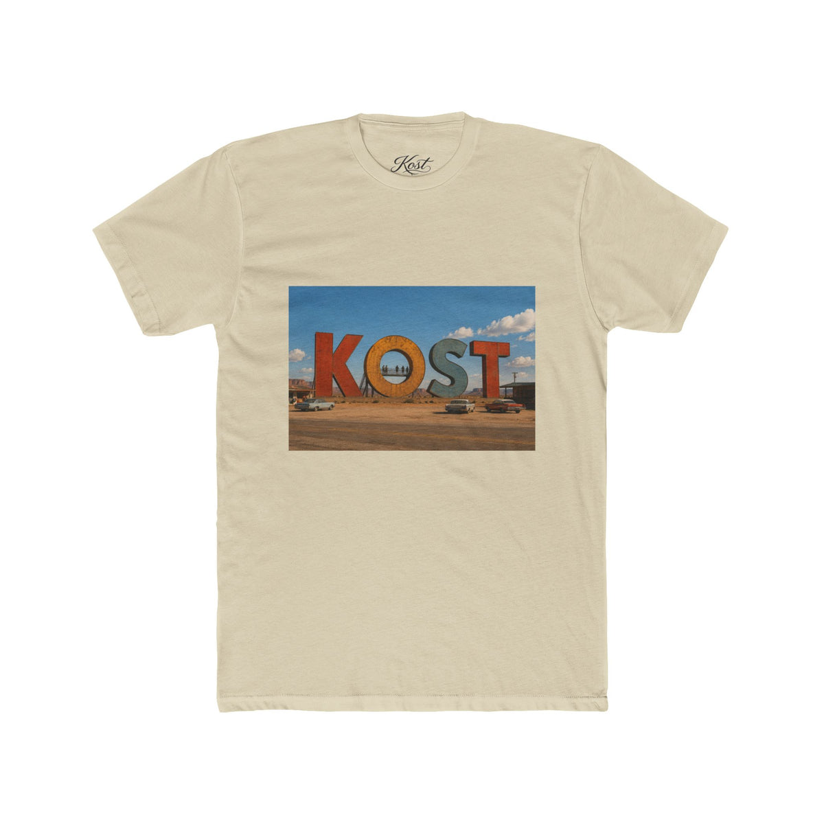 KOST Sign Photo Tee – Vintage Desert Roadside Souvenir T-Shirt