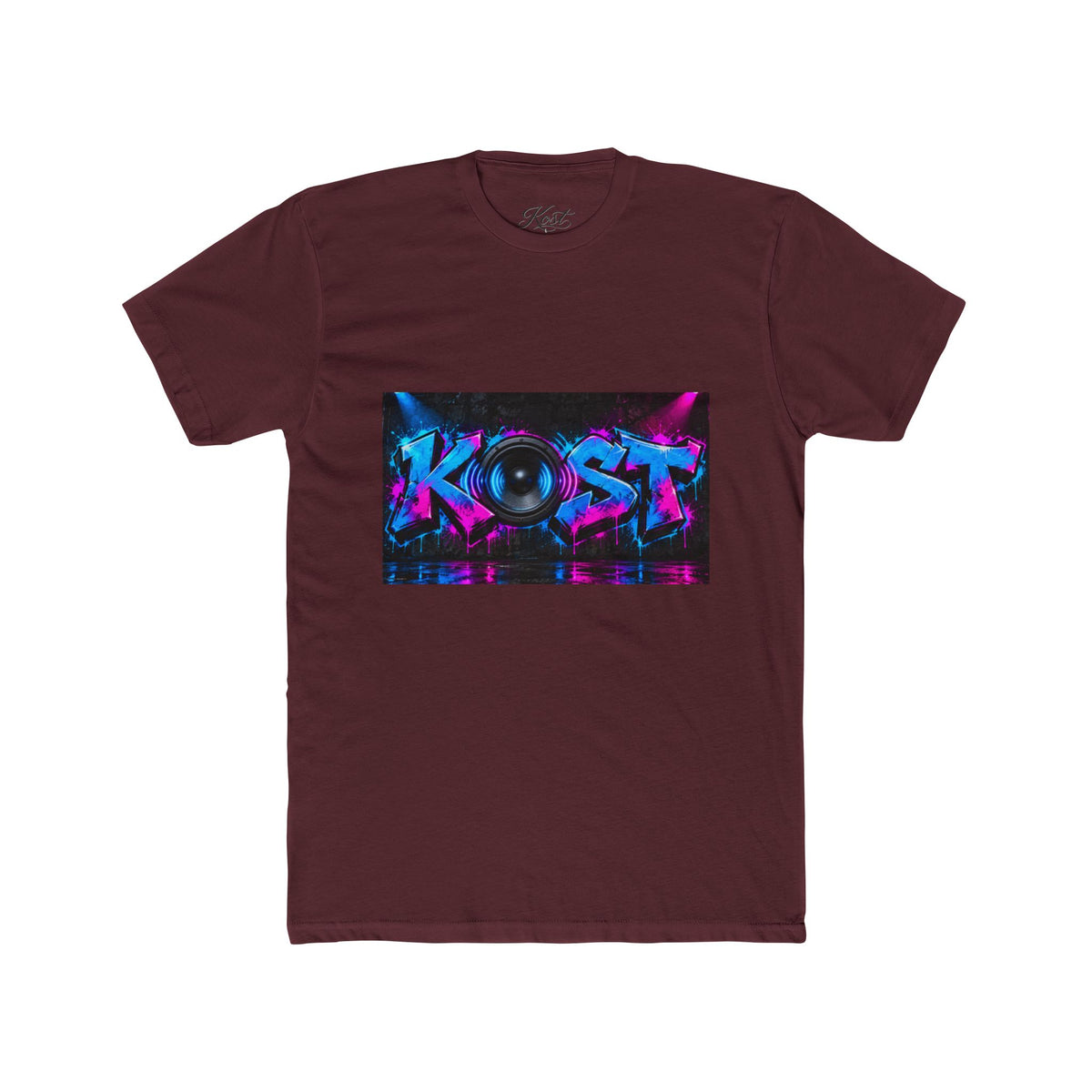 KOST Neon DJ Speaker Graphic T‑Shirt — Retro Vaporwave Music Tee
