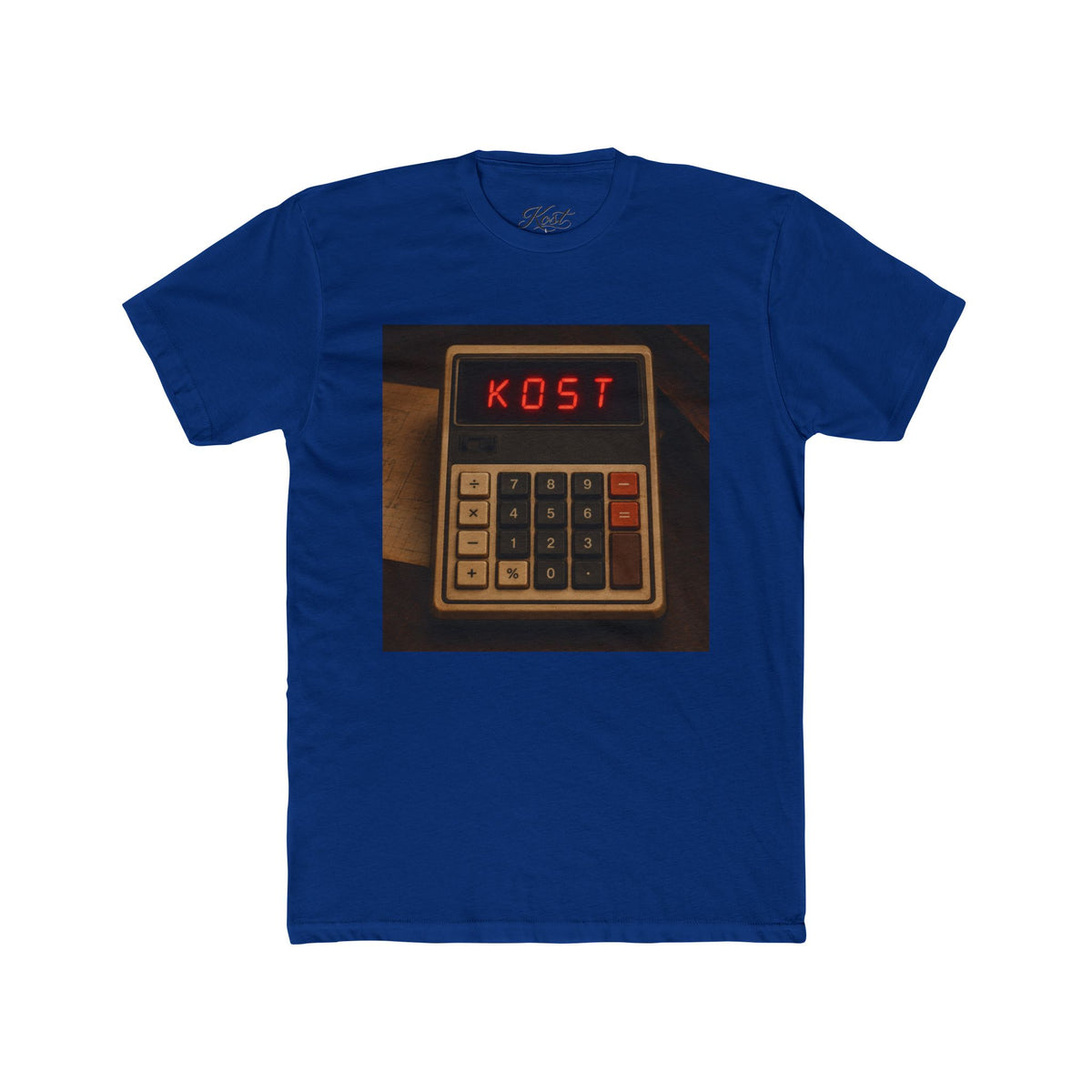 Calculator Retro Tee — “KOST” Vintage Electronics Graphic T-Shirt