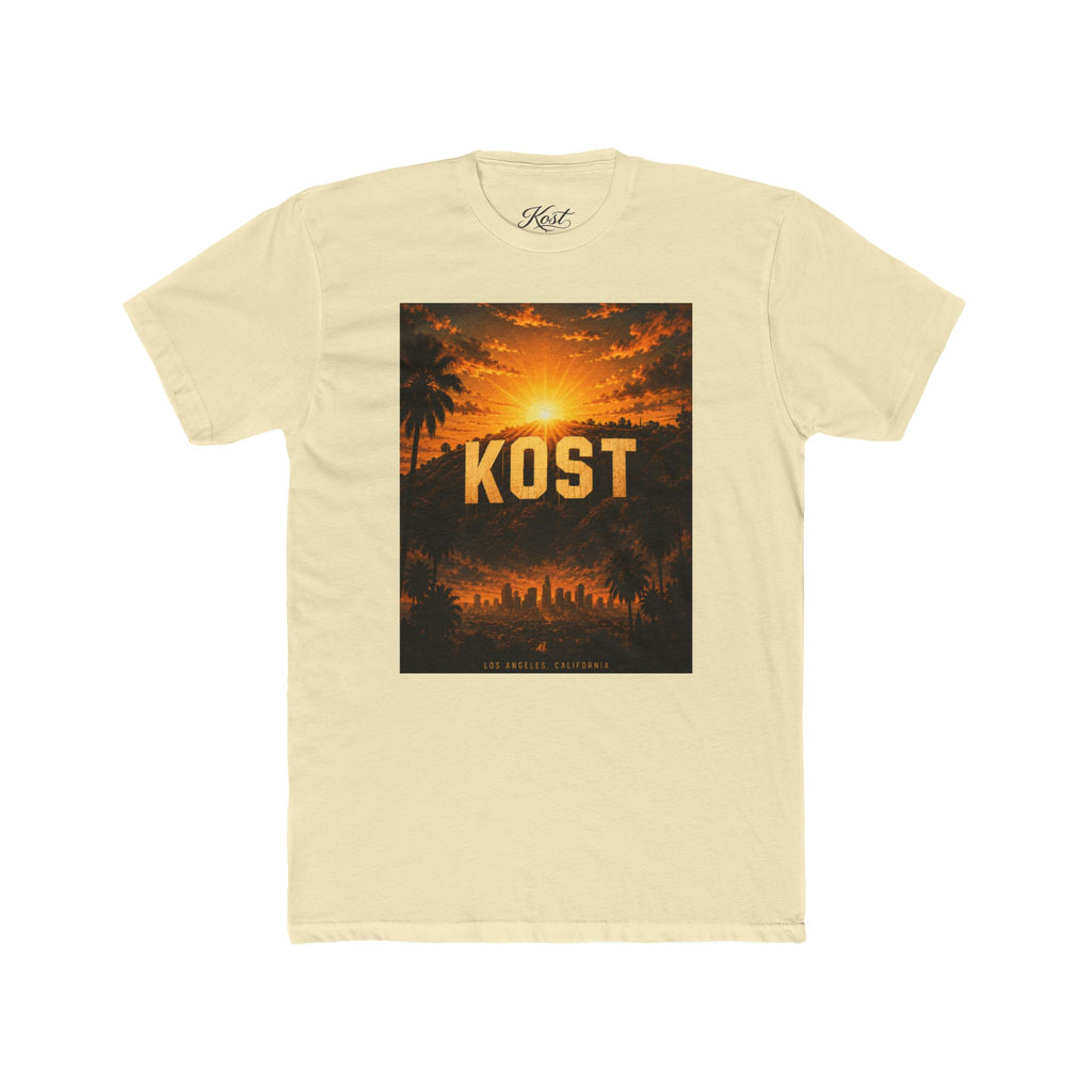 KOST Sunset Graphic Tee — Retro Palm Tree Cityscape T-Shirt