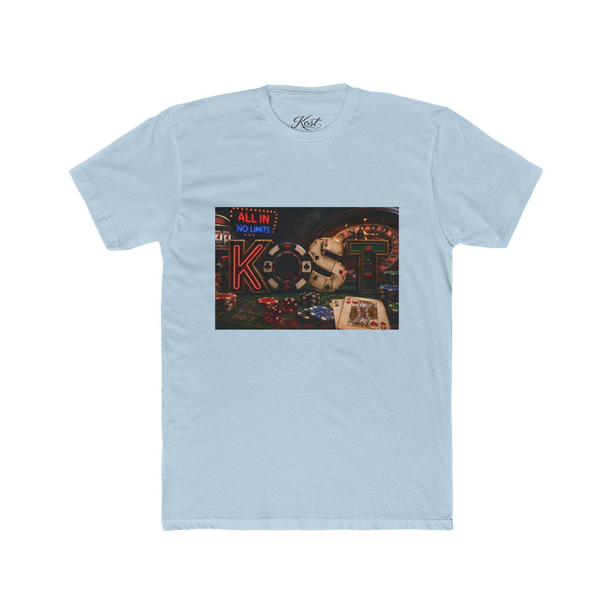 Casino Night Graphic Tee — "All In" Poker Neon Sign T-Shirt