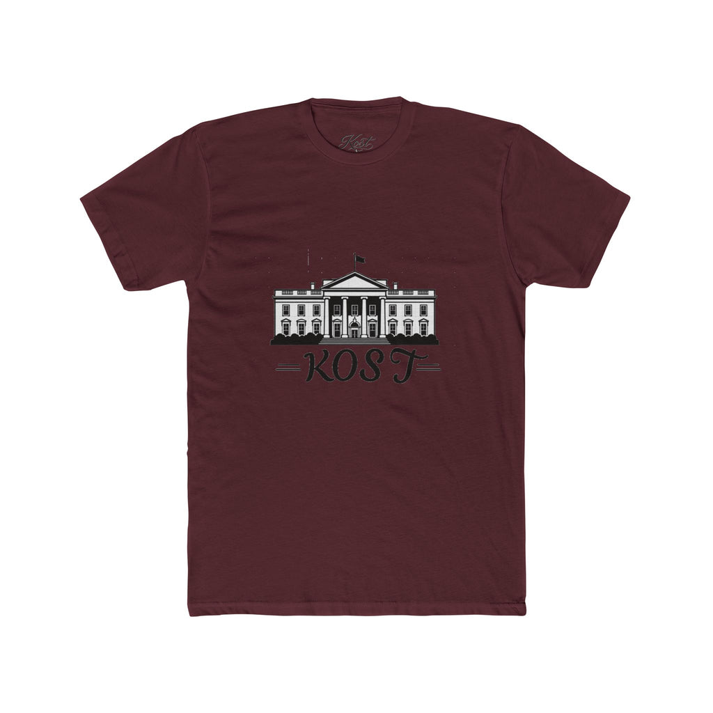 White Tee with Presidential Building Graphic & KOST Text