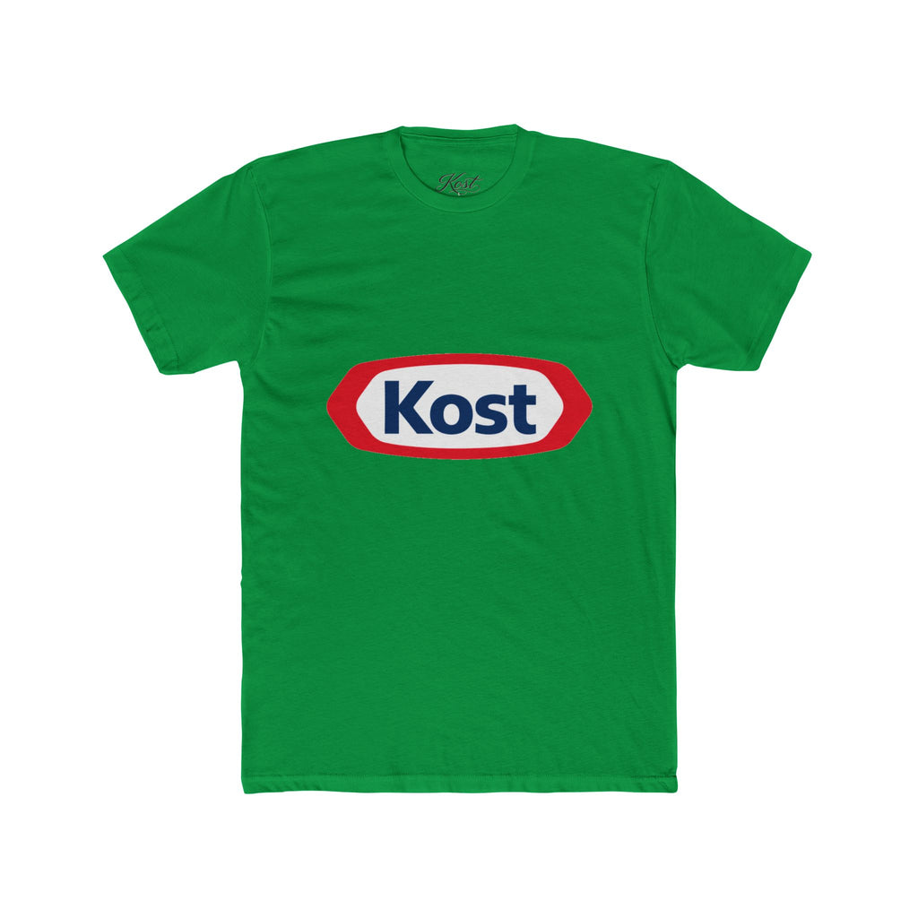 Kost Logo T-Shirt — Retro Red & Blue Graphic Crew Tee