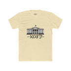 White Tee with White House Illustration and "KOST" Script – Patriotic Graphic T-Shirt