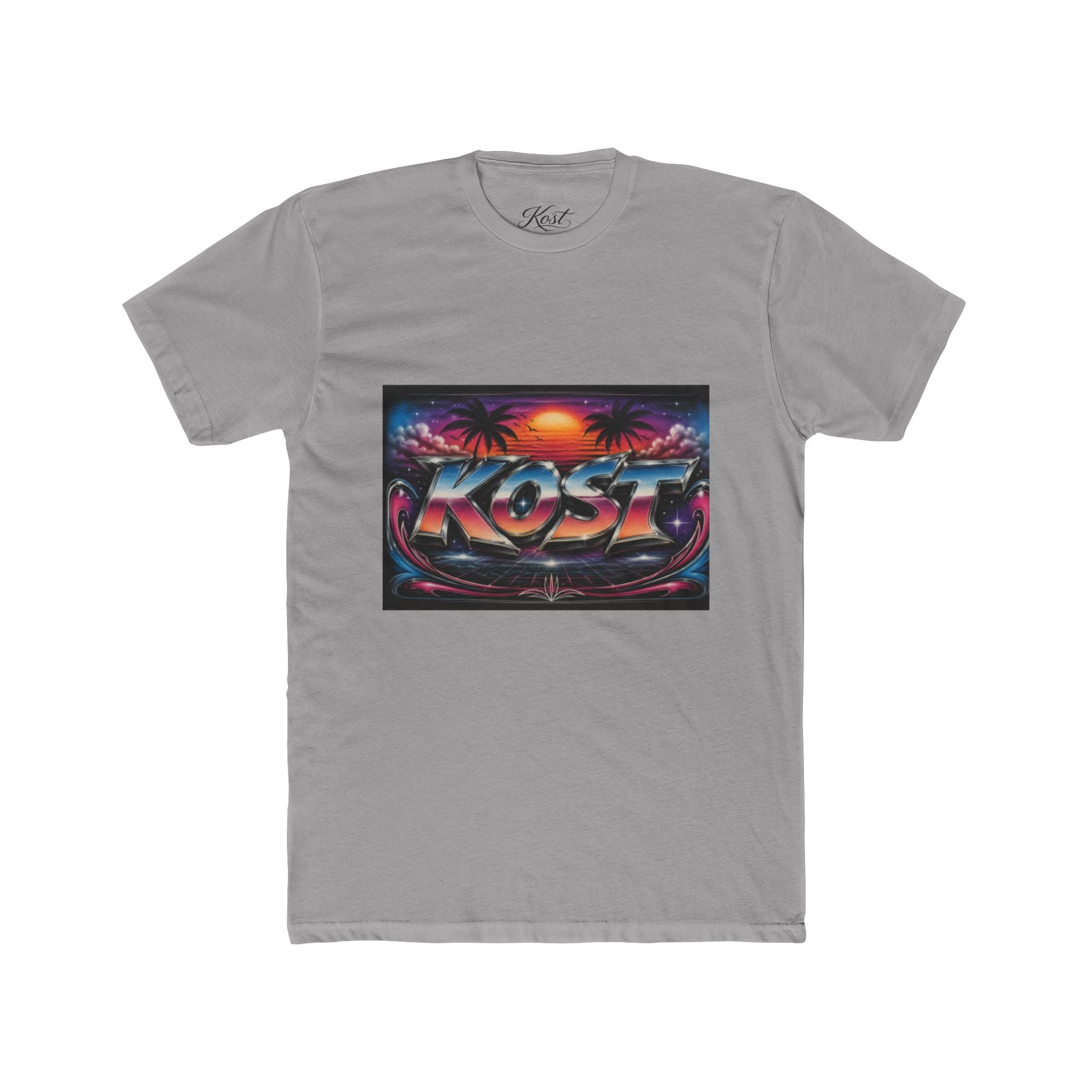 KOST Retro Sunset Tee — 80s Vaporwave Beach Graphic T-Shirt