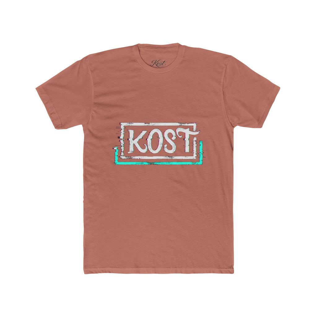 KOSI Retro Outline Logo Tee — White Cotton Crew T-Shirt