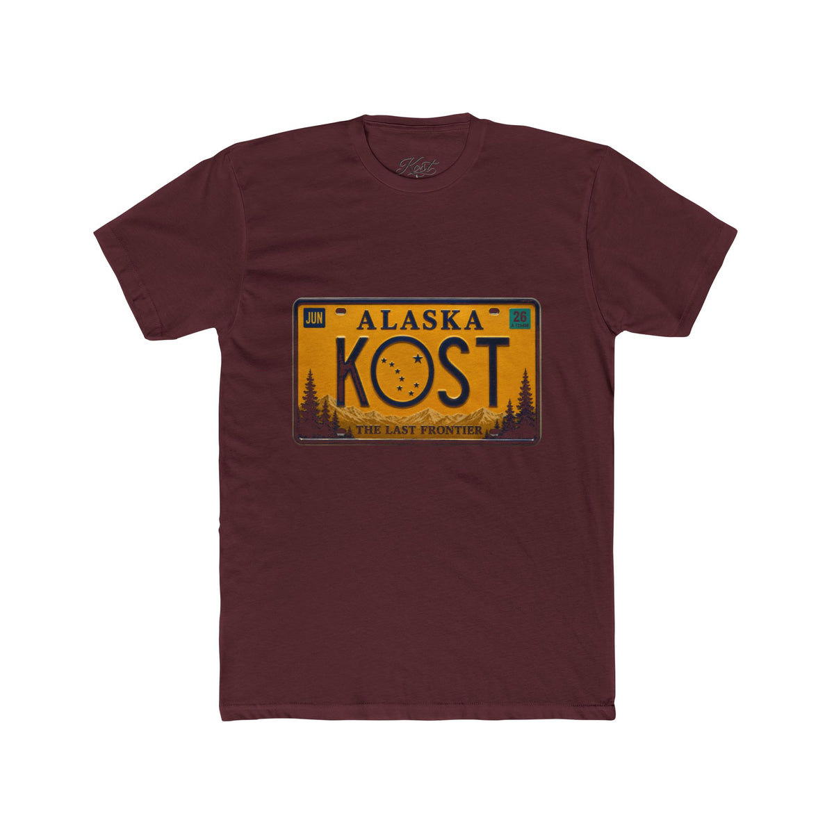 Alaska License Plate Tee — 'KOST' Vintage State Pride T-Shirt