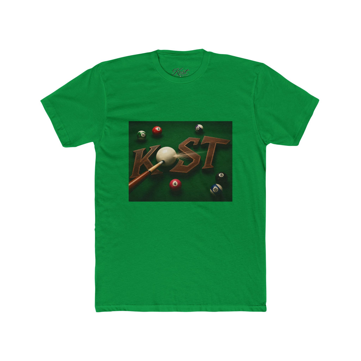 Billiards Pool Table Graphic Tee — 'KIST' 3D Cue Ball Design