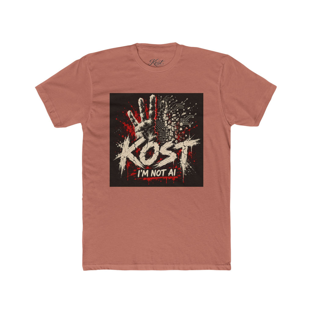 T-Shirt — KOST "I'm Not Al" Graphic Tee (Handprint Horror Design)