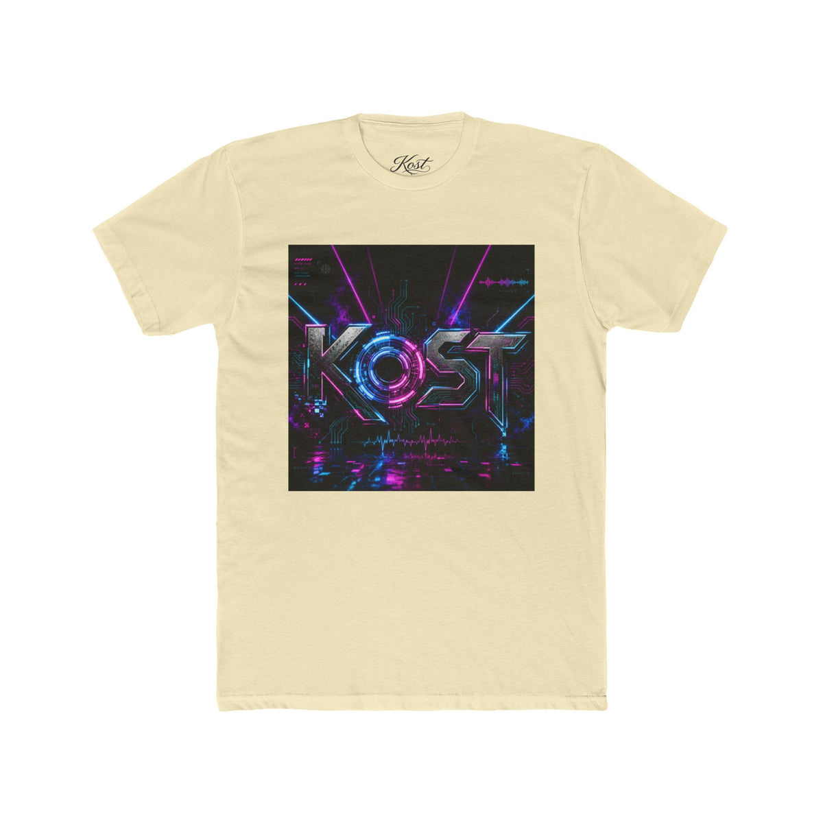 KOSY Neon Geometric Graphic T-Shirt