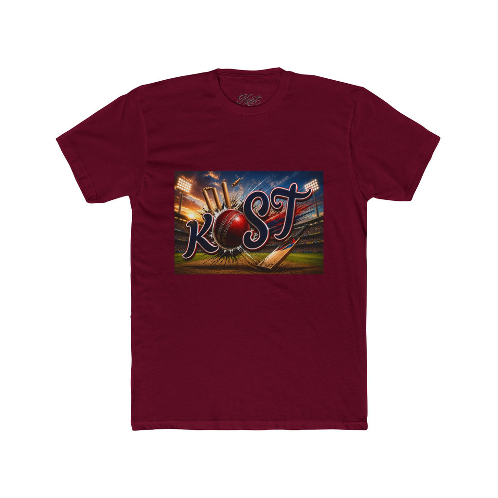 Rost Cityscape Crew Tee — Retro Neon Script Graphic T-Shirt