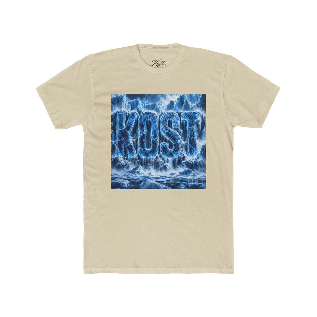 KOST Waterfall Graphic Tee — Blue Wave Texture Crew Shirt
