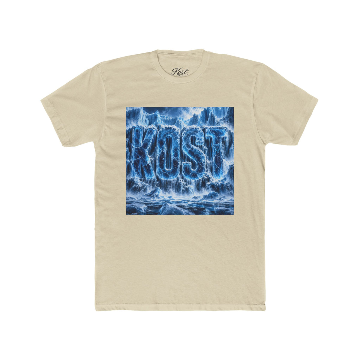 KOST Waterfall Graphic Tee — Blue Wave Texture Crew Shirt