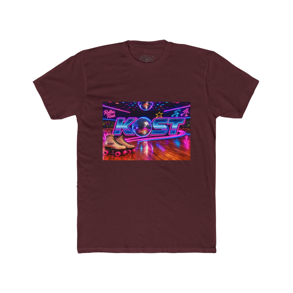 Retro Roller Disco Tee — "KOST" Neon 80s Skate Graphic T-Shirt