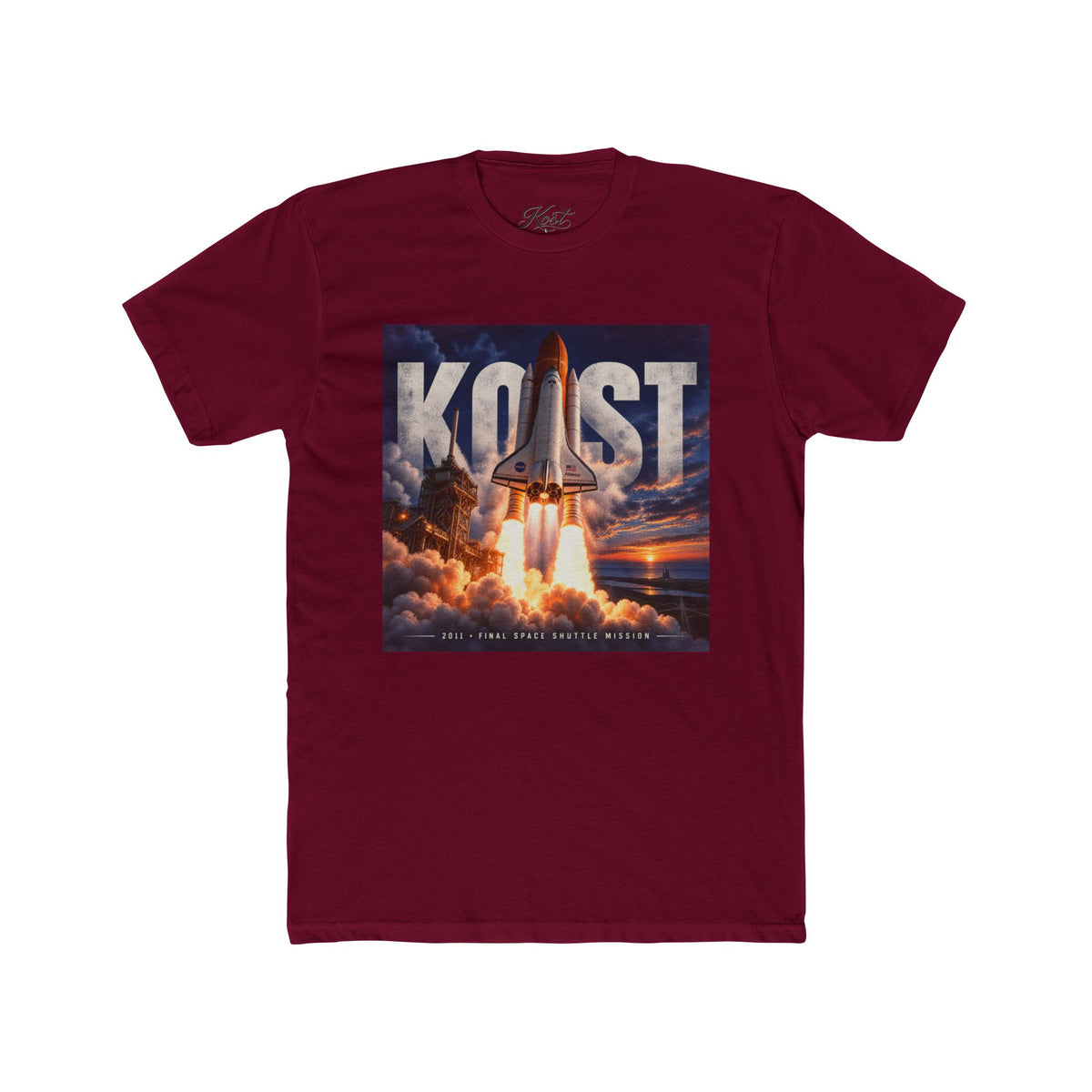 Space Shuttle Launch Graphic Tee — 'KOST' Retro Rocket Crew Shirt