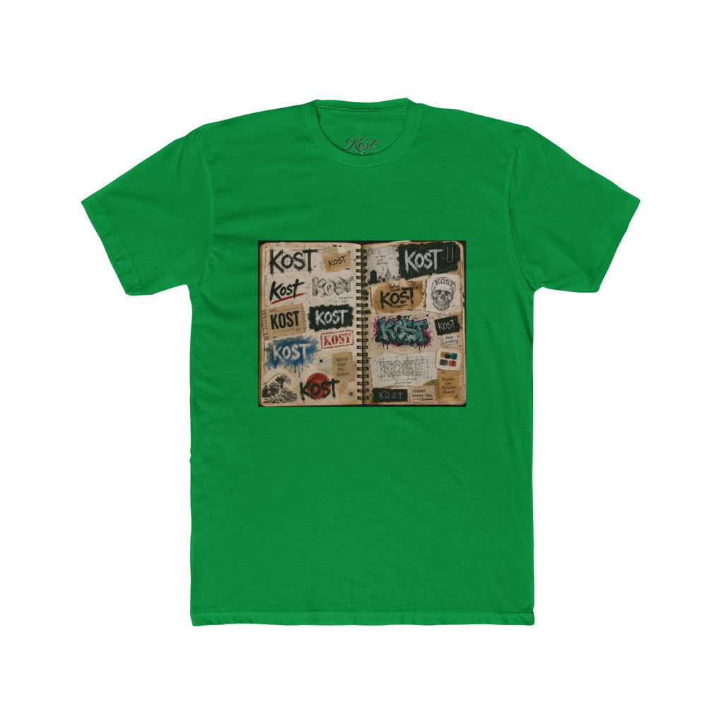 Crew Tee — Vintage Notebook Sticker Logo Collage