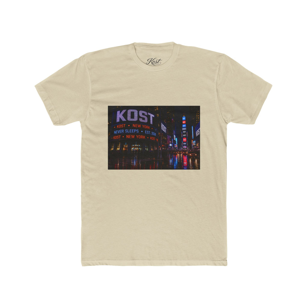 KOST Neon City Crew Tee — Retro Nightscape Graphic T‑Shirt