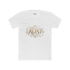 KOST Script Logo Tee — Elegant Gold Calligraphy Cotton T‑Shirt