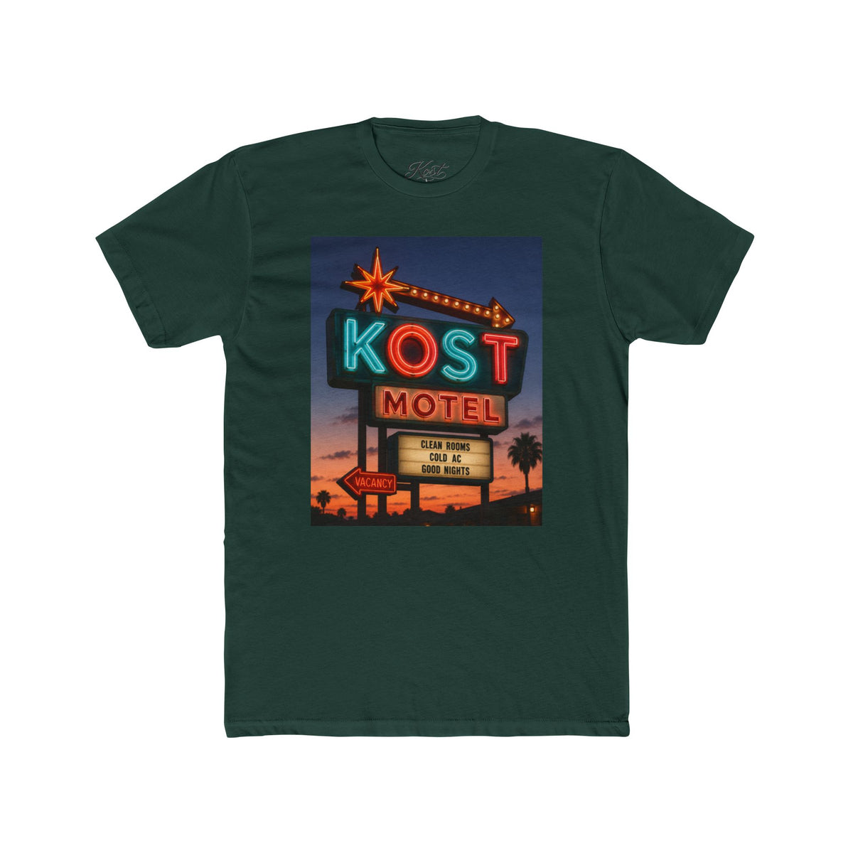 KOST Motel Retro Neon Sign Cotton T-Shirt