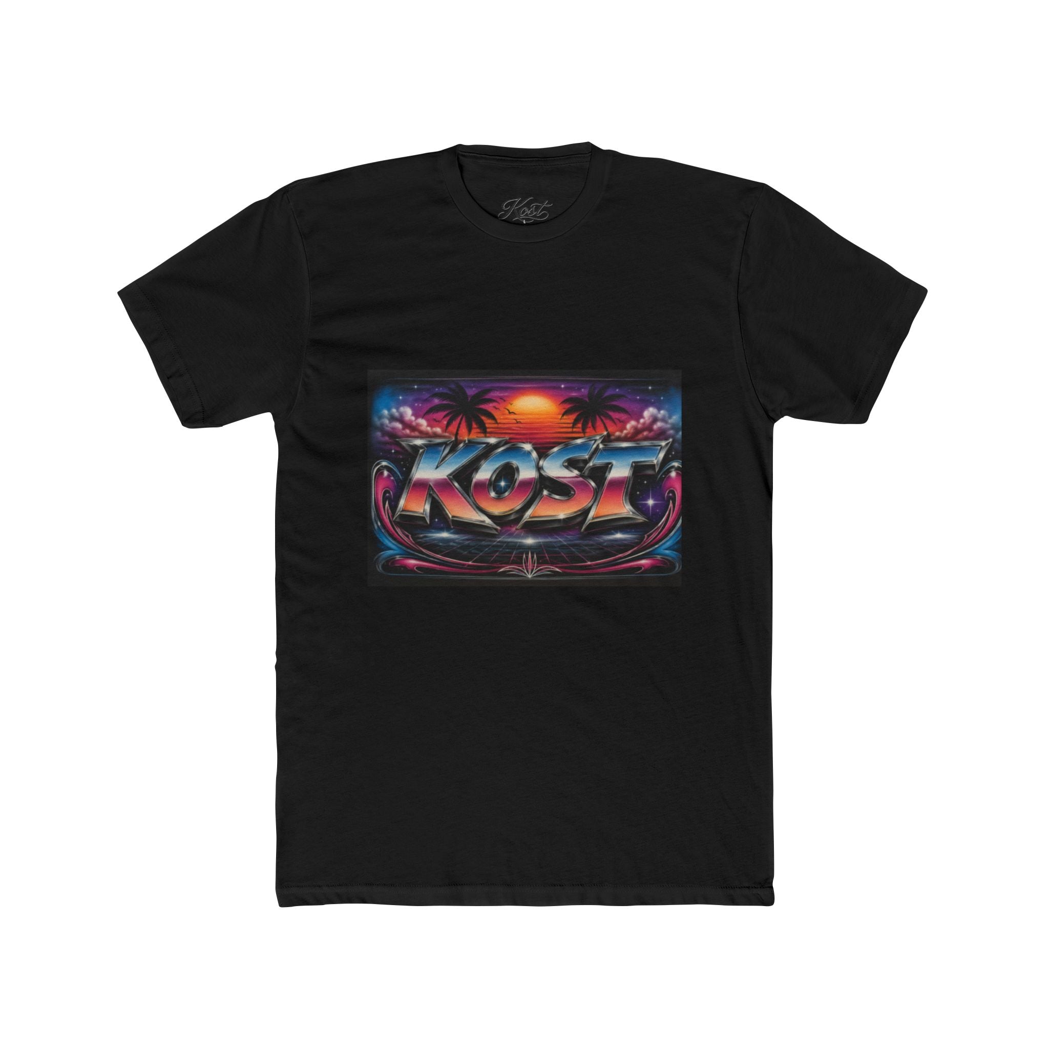 KOST Retro Sunset Tee — 80s Vaporwave Beach Graphic T-Shirt