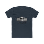 White Tee with White House Illustration and "KOST" Script – Patriotic Graphic T-Shirt