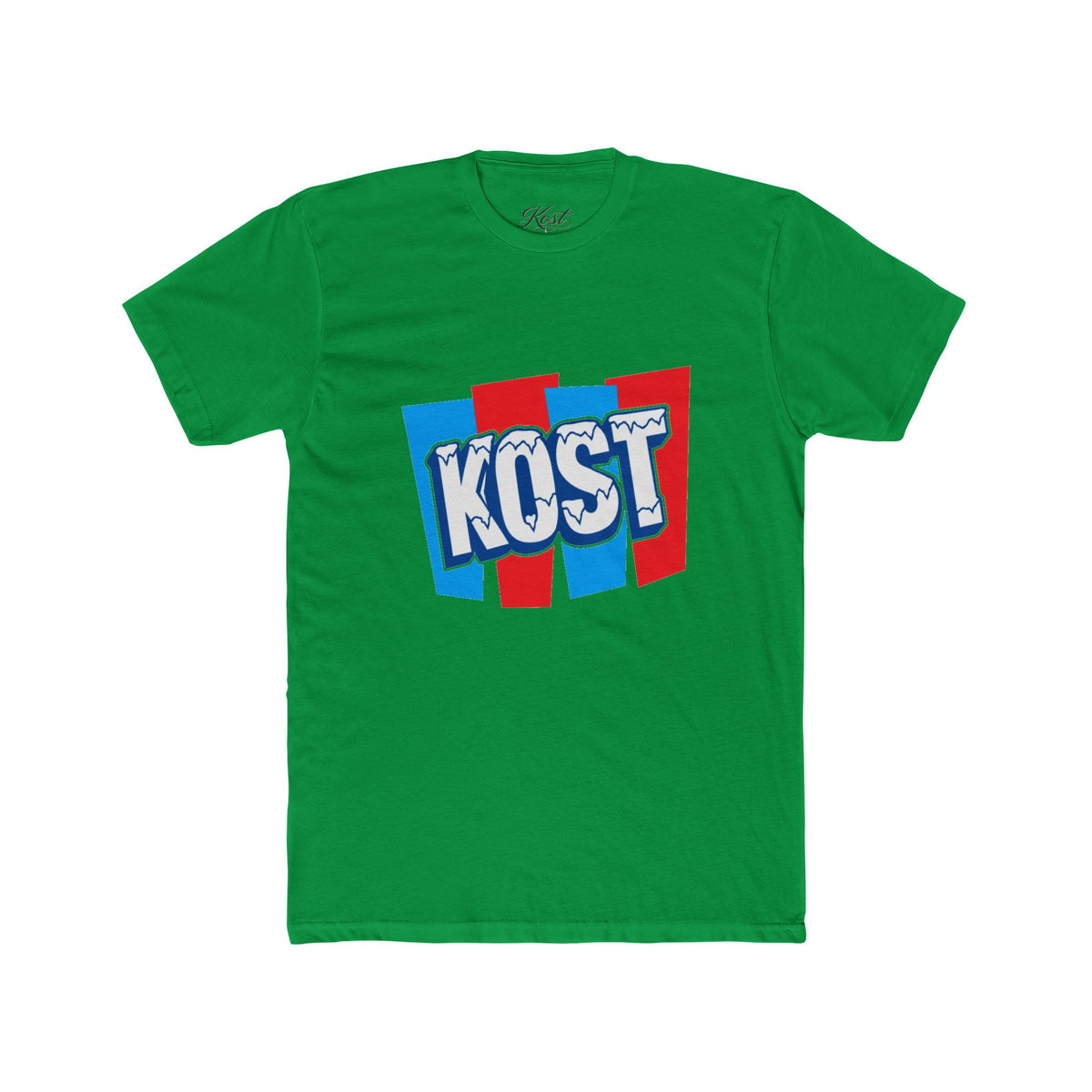 Kost Retro Logo T-Shirt — Red & Blue Graphic Crew Tee