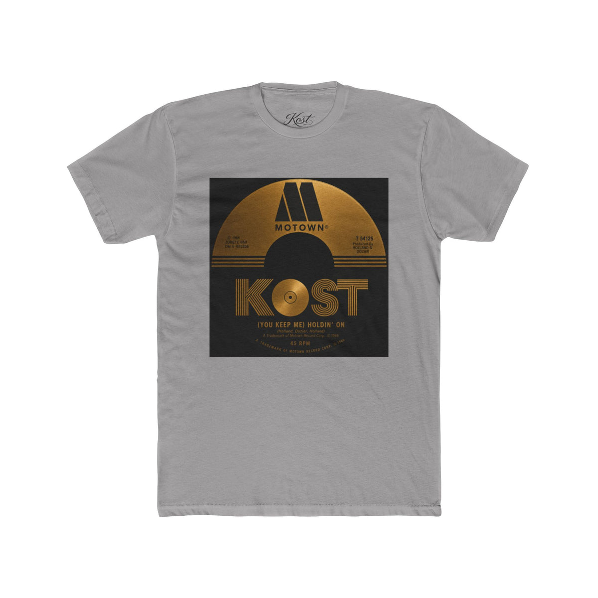 Vinyl Record Graphic Tee — "KOST" Retro Motown Design