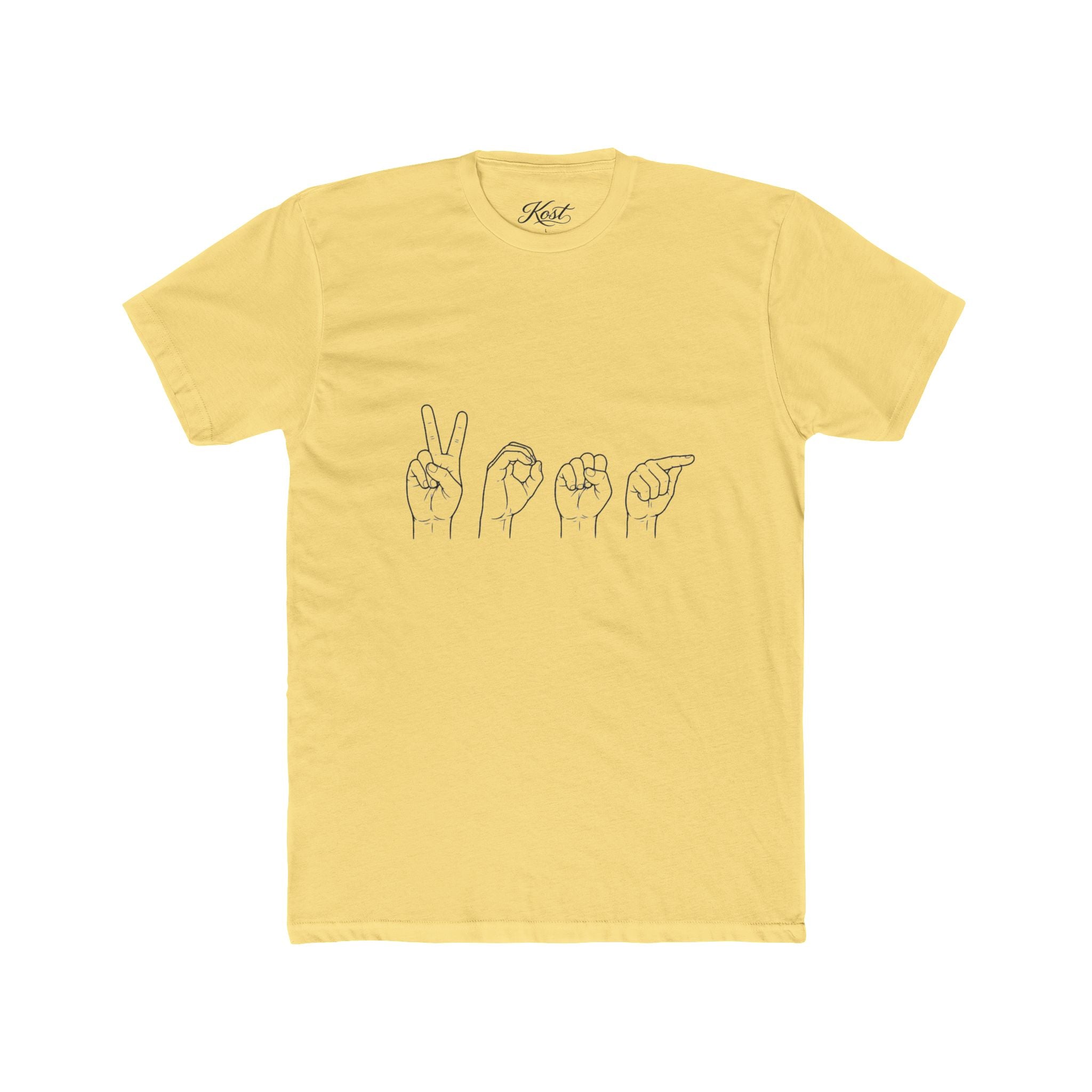 ASL Love Line Art Tee — "LOVE" Fingerspelling Cotton T‑Shirt