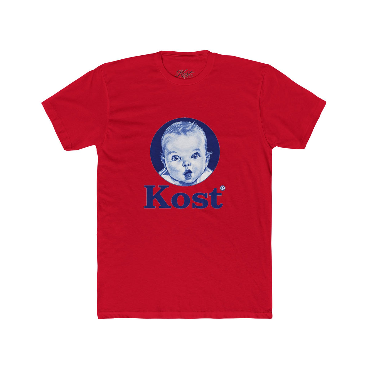 Retro Baby Face Tee — "Kost" Vintage Logo Cotton T-Shirt