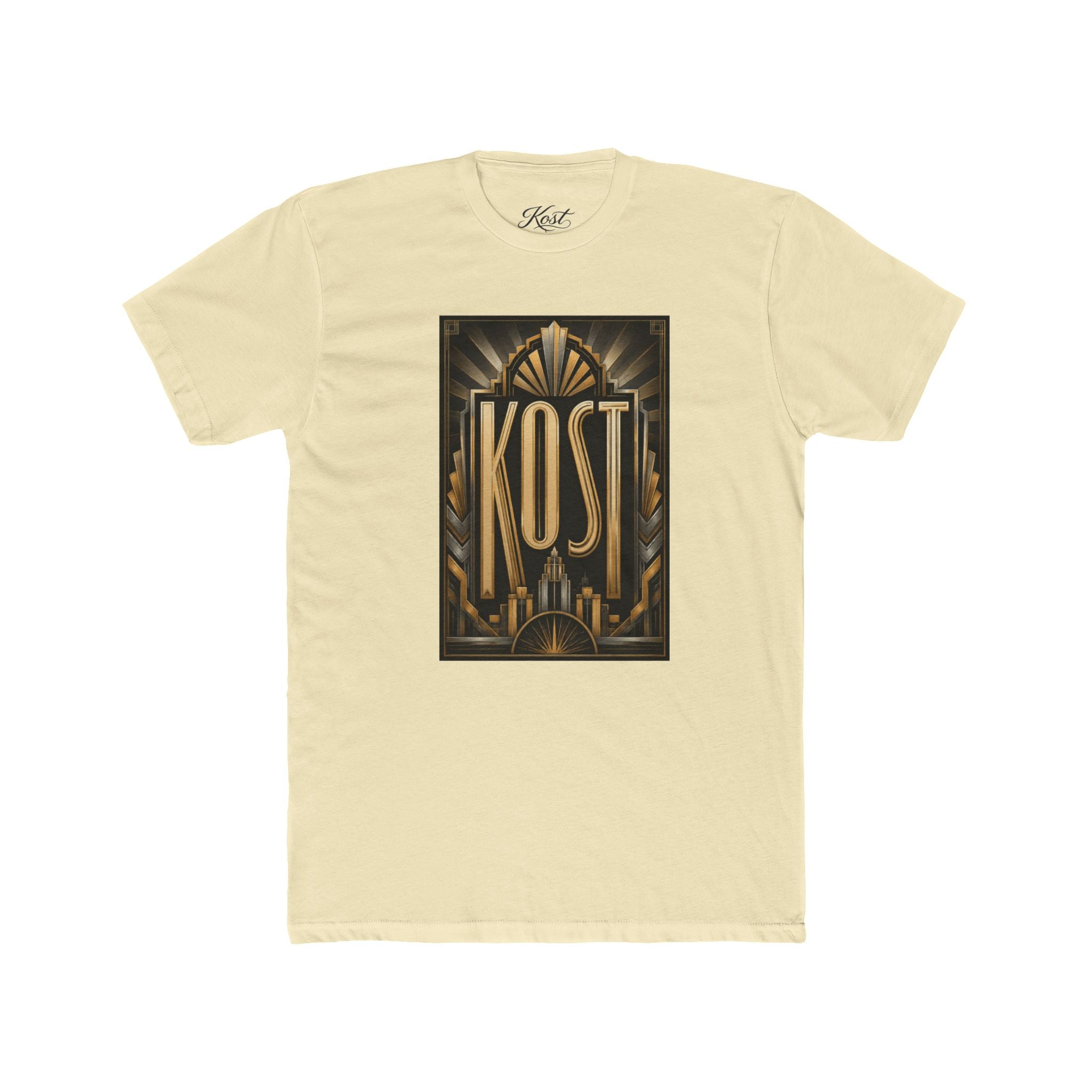 KOST Art Deco Graphic Tee — Vintage Gold Logo T-Shirt