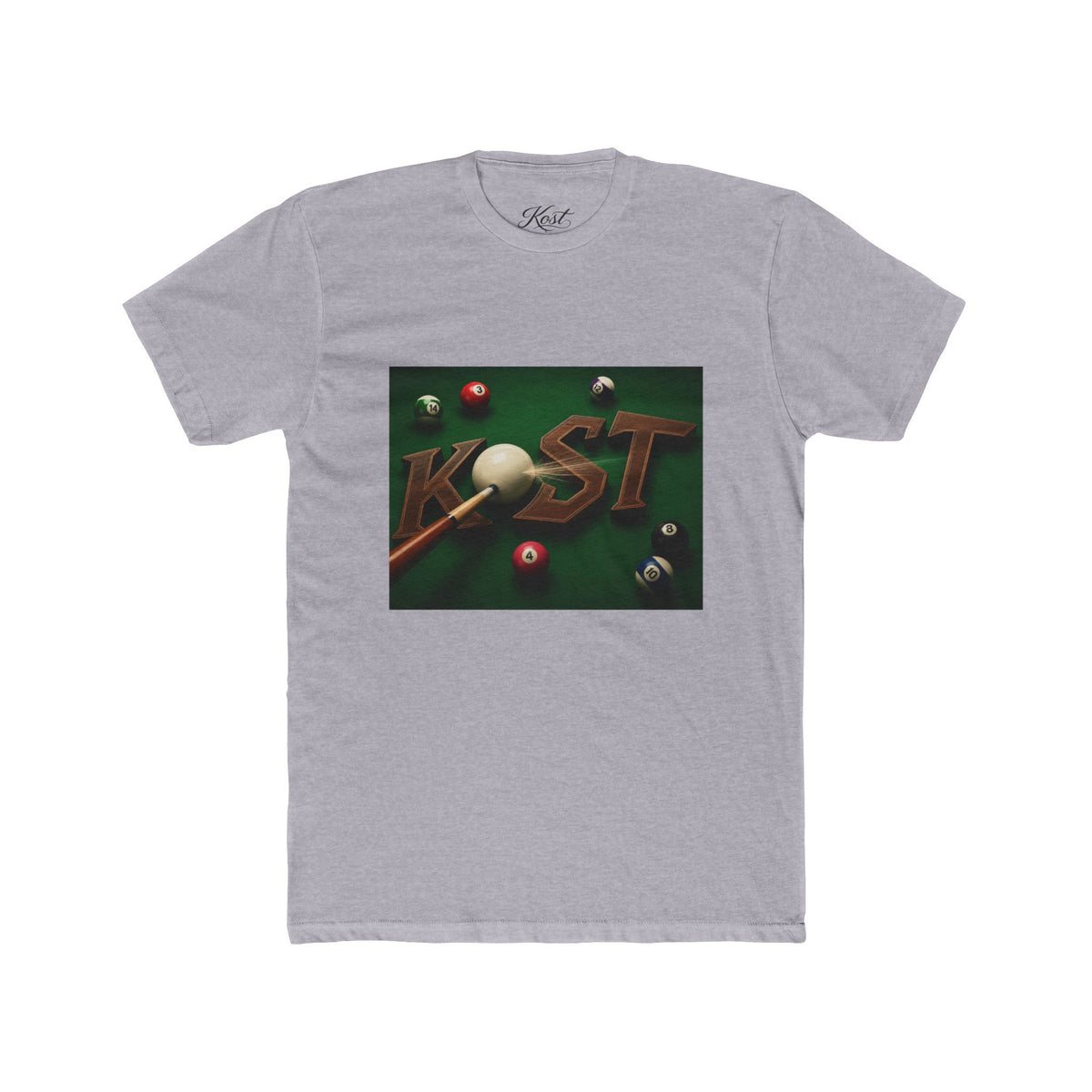 Billiards Pool Table Graphic Tee — 'KIST' 3D Cue Ball Design