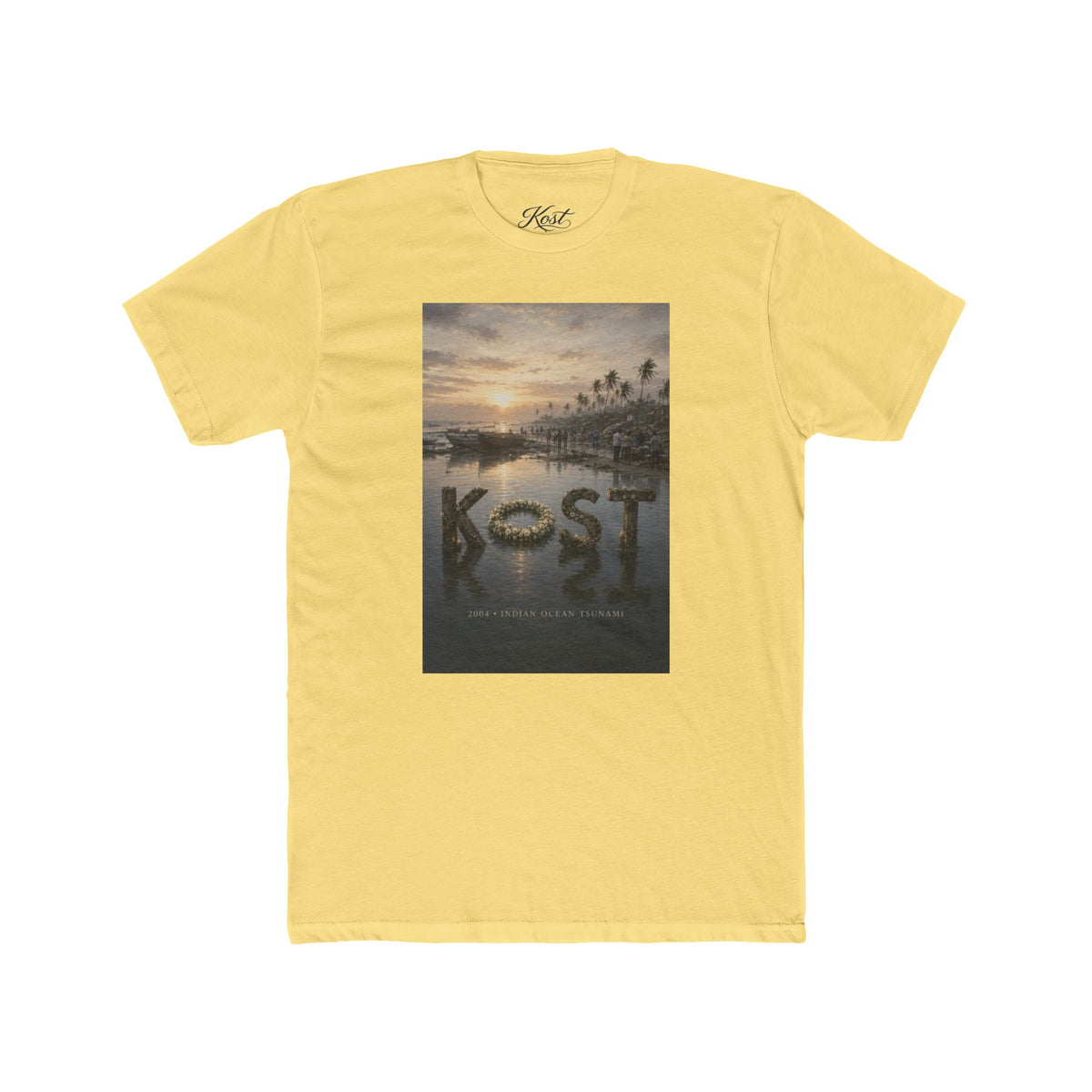 KOST Tropical Sunset Photo Tee — Palm Trees Beach Sunset Graphic T-Shirt
