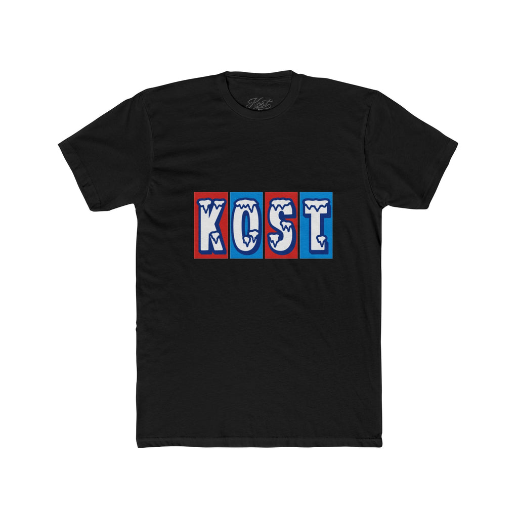 Kost Retro Block Letter Tee — Vintage Red & Blue Graphic T-Shirt