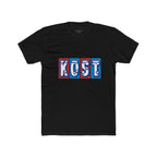 Kost Retro Block Letter Tee — Vintage Red & Blue Graphic T-Shirt
