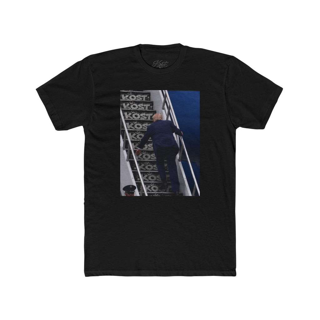 Vintage Skate Stairs Photo Tee — KOST Logo Graphic Crew Shirt