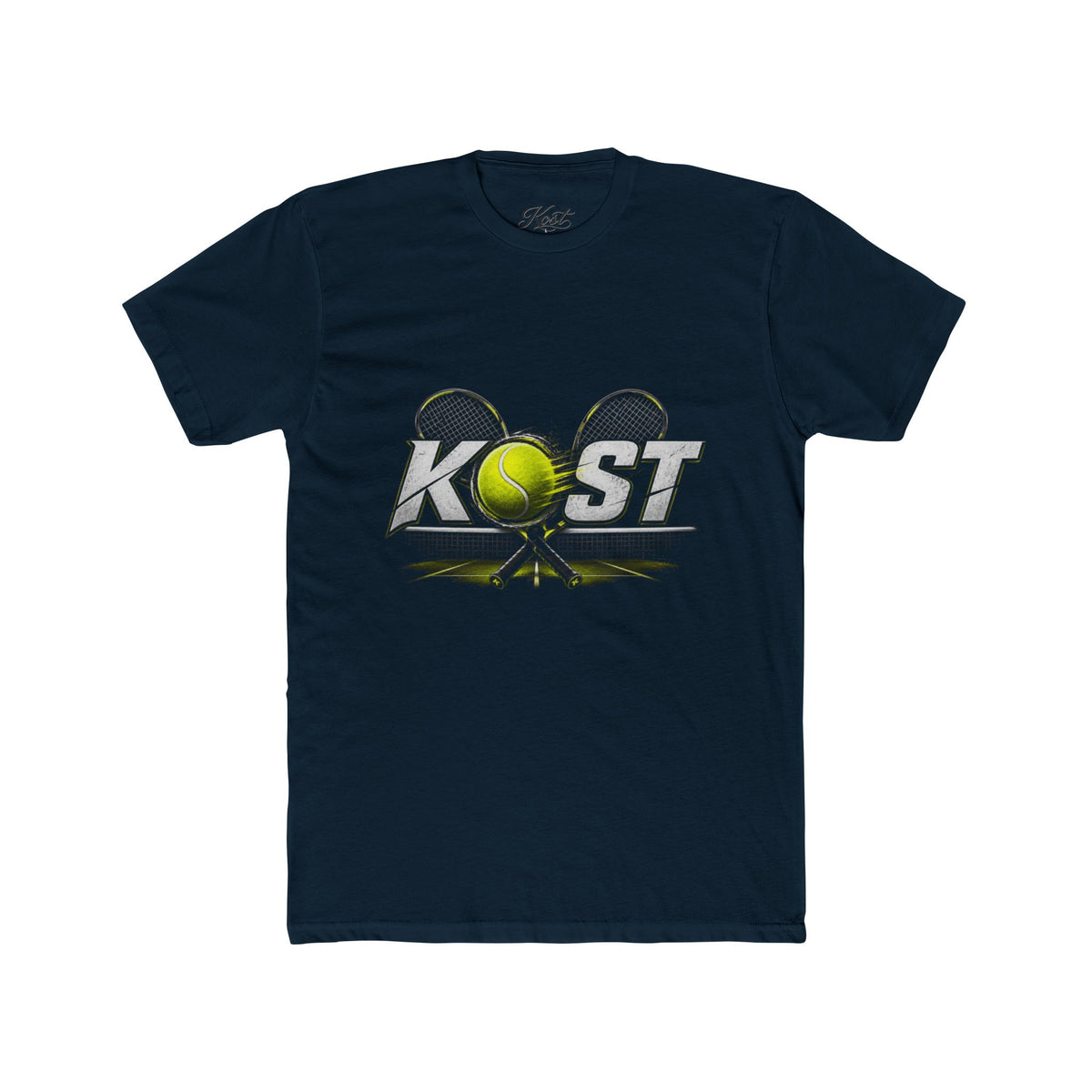 Tennis A-List Crew Tee — Retro Tennis Ball & Racket Graphic